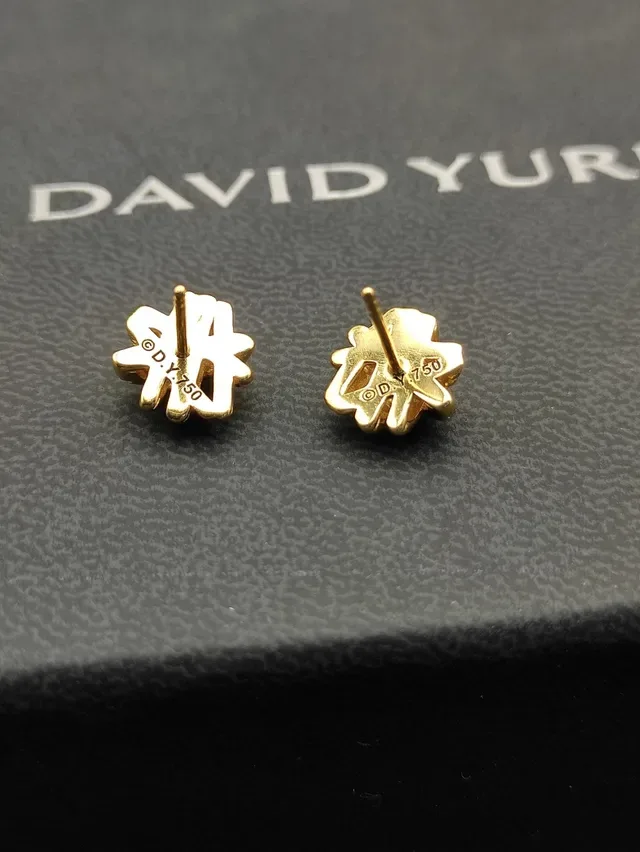 Gold-Tone Twisted Cross Pavé Stud Earrings 5