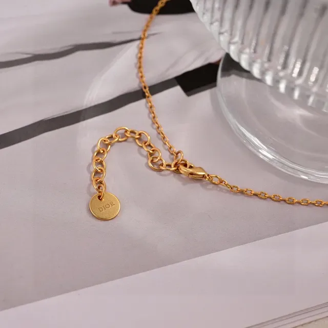 Gold White Chain Multi-Charm Pendant Necklace 5
