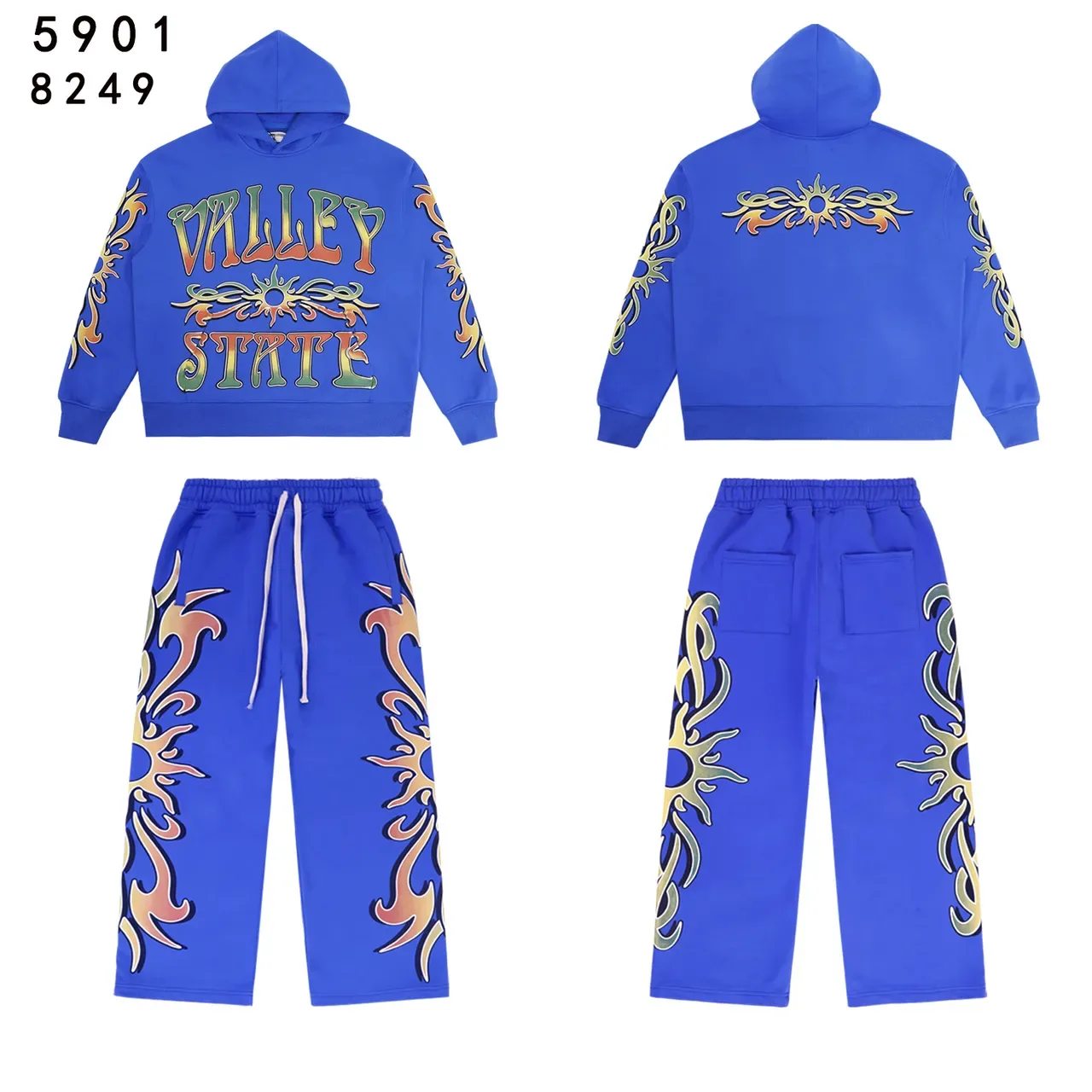 Graphic-Print Flame Motif Tracksuit 2