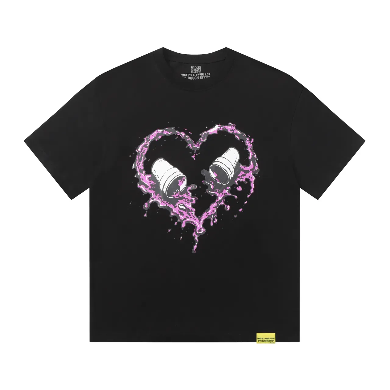 Graphic-Print Heart Liquid Splash T-Shirt 3