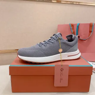 灰橙针织鞋面低帮运动鞋
