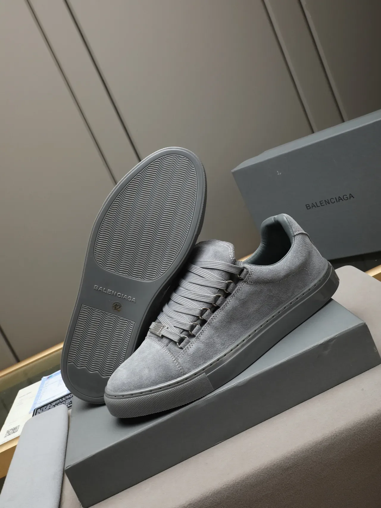Gray Suede Low-Top Minimalist Sneaker 4