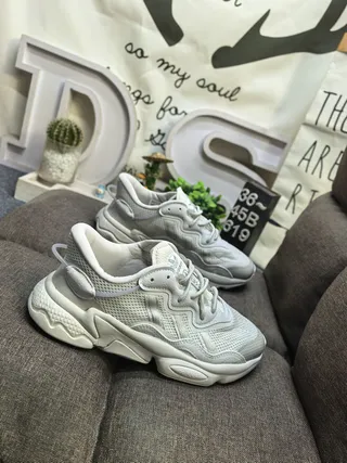 Gray Wave-Overlay Chunky Sneakers 8