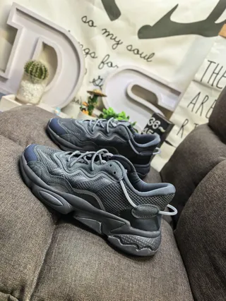 Gray Wave-Overlay Chunky Sneakers 15