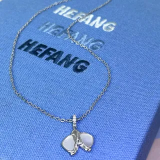 HEFANG ফুলের বাটারফ্লাই মাদার-অফ-পার্ল পেন্ডেন্ট নেকলেস