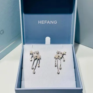 HEFANG Brincos pendentes de cristal com motivo de estrela