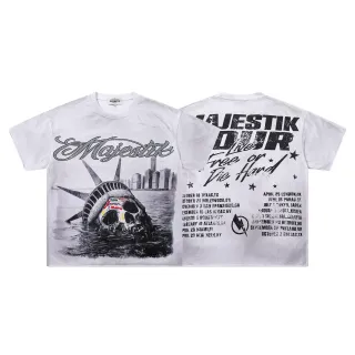 Camiseta blanca con estampado gráfico Majestik Tour Live Free or Die Hard
