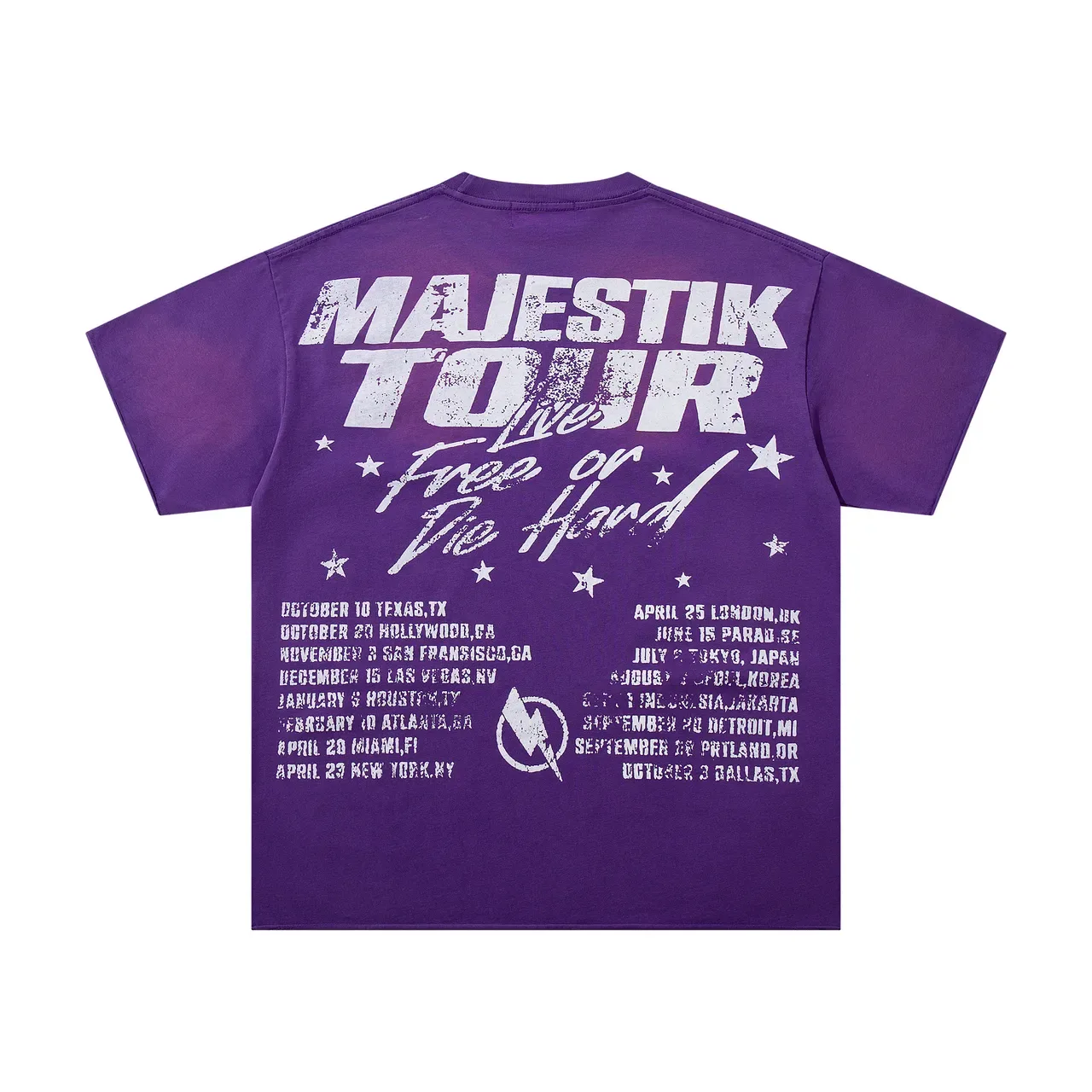T-shirt violet MAJESTIK à motif d'affiche de tournée 3