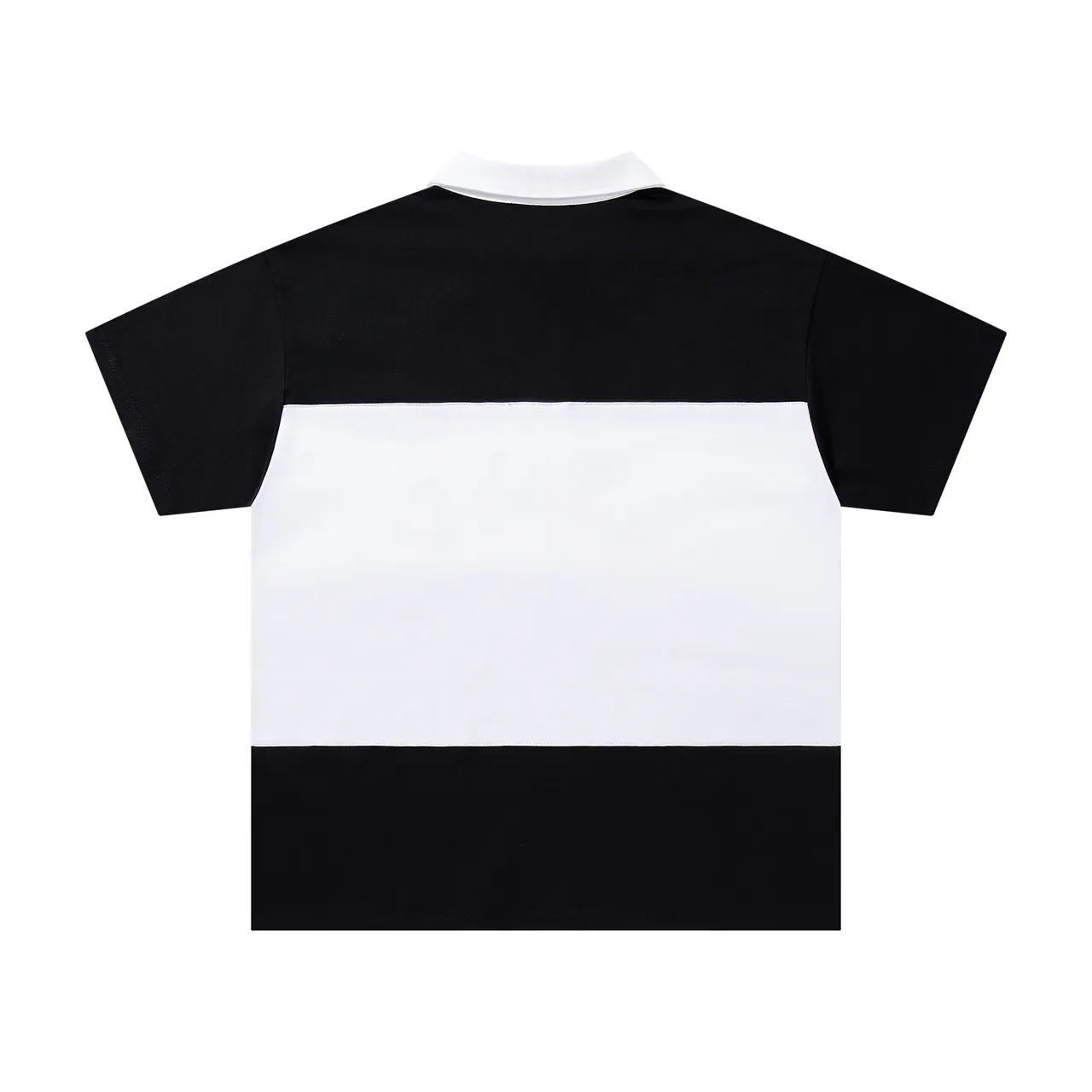 Majestik XX Sports Chemise Polo Noir et Blanc Patchwork 3