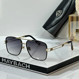 MAYBACH نظارات شمسية سوداء ذهبية مربعة طيارة جسر مزدوج