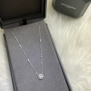 Messika 银白细链光环吊坠项链