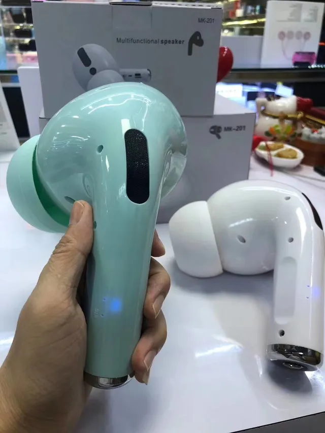 Mint Green and White Big Pea Headphones Speaker TWS Earbuds 16