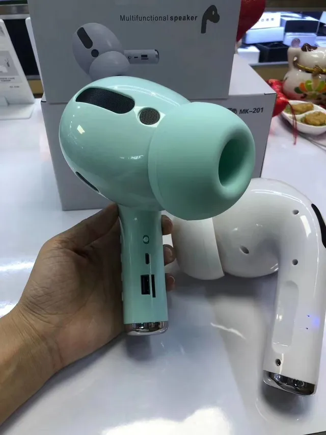 Mint Green and White Big Pea Headphones Speaker TWS Earbuds 17