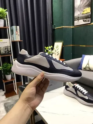Navy and Gray Two-Tone Mesh Panel Sneakers 3