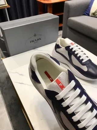 Navy and Gray Two-Tone Mesh Panel Sneakers 5