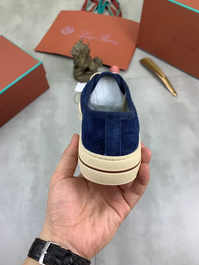أحذية كانفاس Navy Beige Suede Upper Cream Cupsole 4