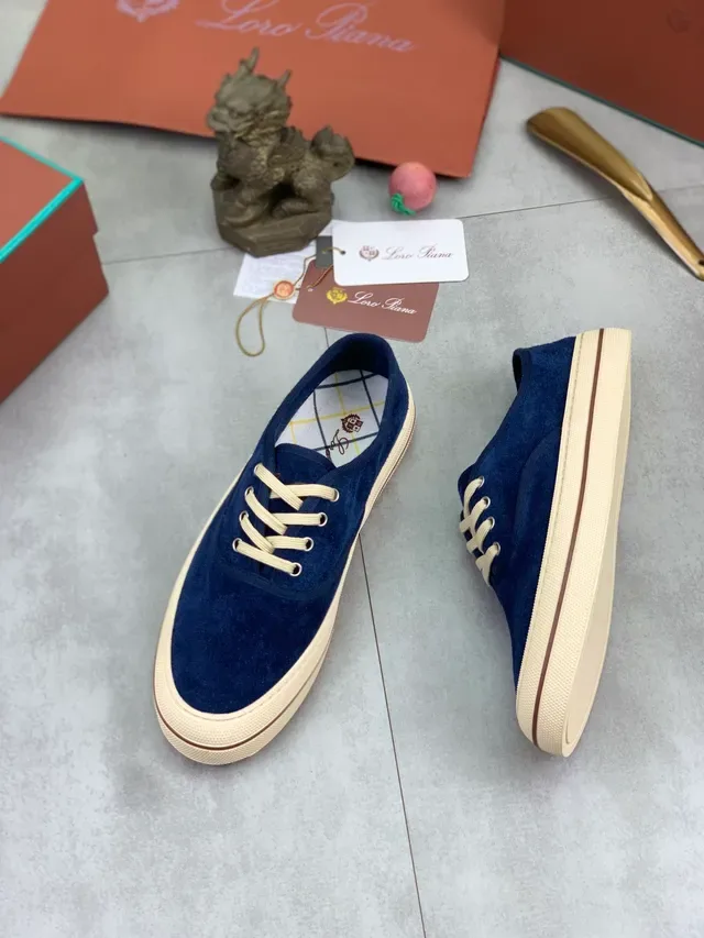 أحذية كانفاس Navy Beige Suede Upper Cream Cupsole 6