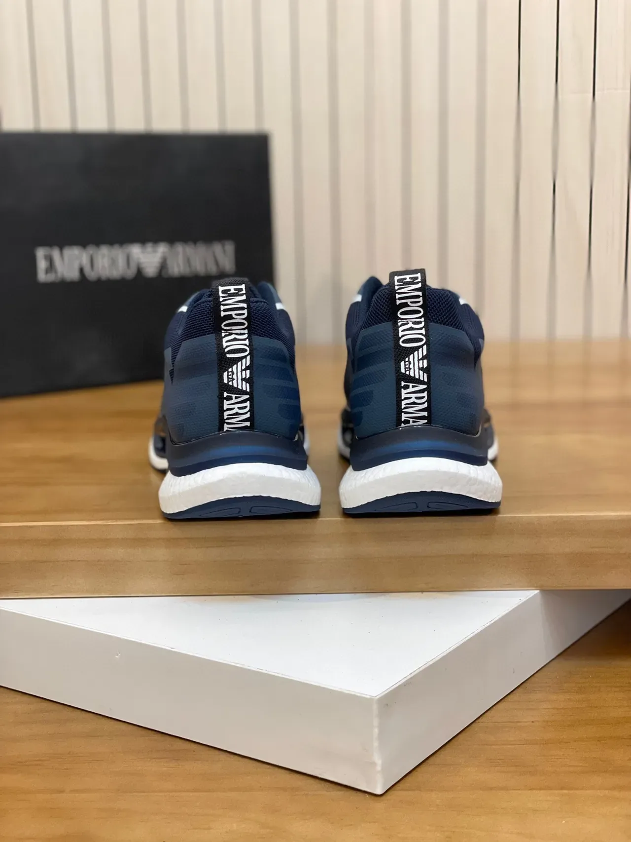 Navy Blue and White Piped Layered Upper Sneaker 8