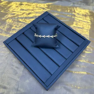 Navy Silver Pavé-Set Arrow Motif Bracelet