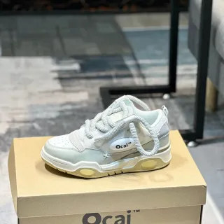 Ocai White Beige Layered Upper Rope Laces Chunky Sneakers