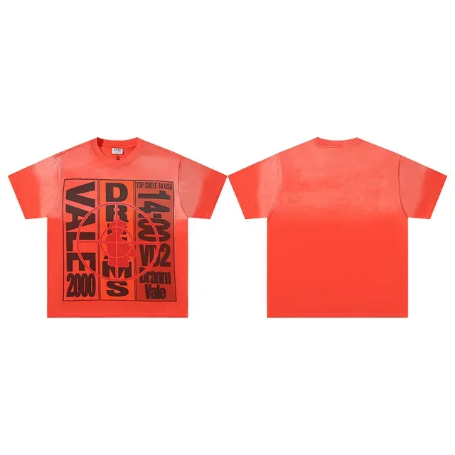 Orange Graphic-Print Oversized T-Shirt 2