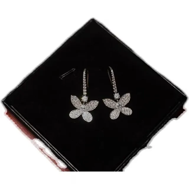 Pavé-Set Butterfly Dangling Earrings 4