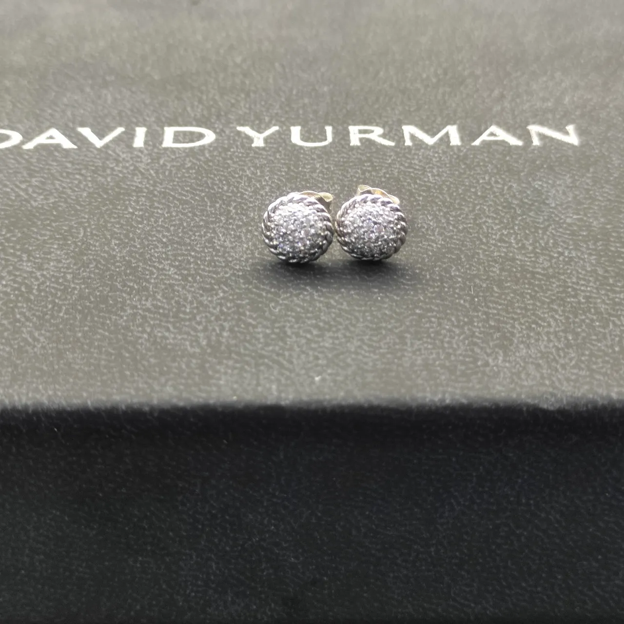 Pavé-Set Oval Dome Stud Earrings 3