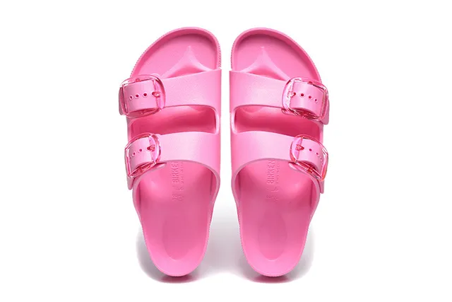 Sandales casuales rose transparentes à construction moulée avec bride ajustable double 5
