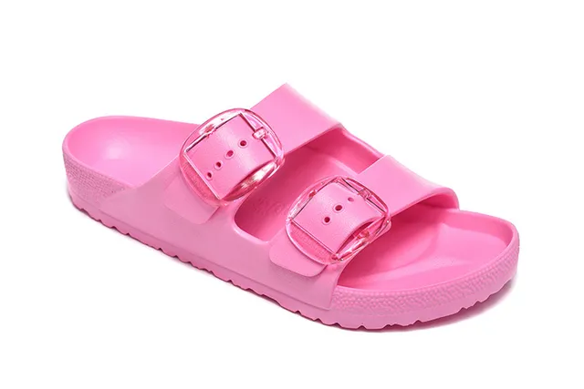 Sandales casuales rose transparentes à construction moulée avec bride ajustable double 6