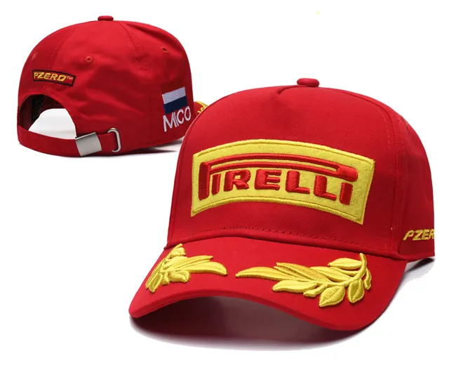 Pirelli Black Gold Embroidered Logo Laurel Wreath Detail Baseball Cap 12