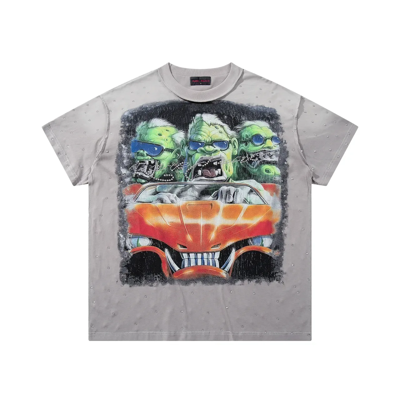 Rare Peace Perforated Oversized Graphic Print T-Shirt 4