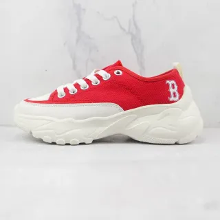 Red White Canvas Upper Chunky Sculpted Sole Sneakers