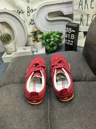 Red White Laceless Dual Hook-and-Loop Straps Sneakers 8