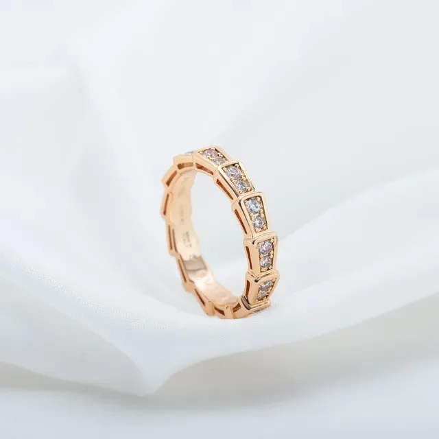 Rose Gold Tone Geometric Pavé-Set Stackable Ring 8