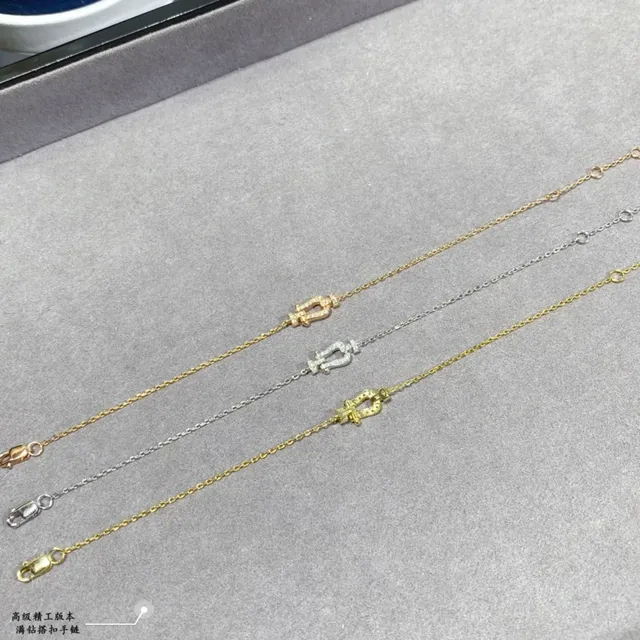 Silver Gold Lyre-Shaped Charm Pavé-Set Stones Bracelet 3