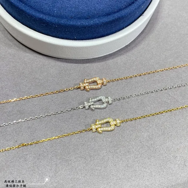 Silver Gold Lyre-Shaped Charm Pavé-Set Stones Bracelet 6