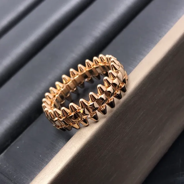 Silver Gold Spiked Metallic Ring 3