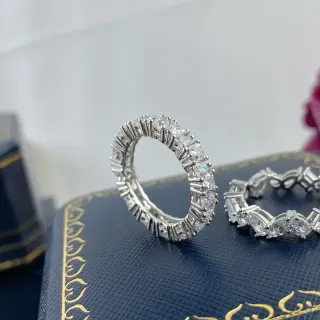 সিলভার পাভে সেট এটারনিটি স্টাইল রিং