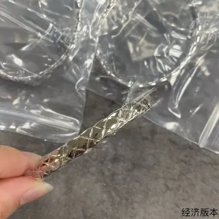 Silver Quilted Diamond-Texture Rigid Bangle Bracelet