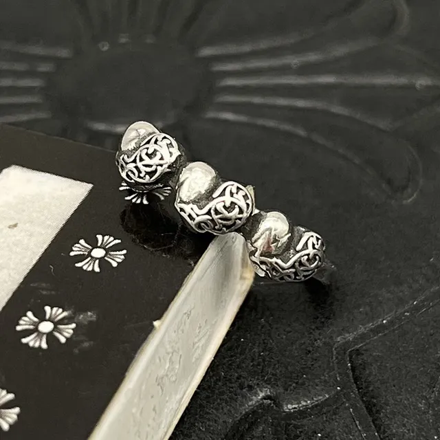 Silver-Tone Filigree Bead Motif Ring 4
