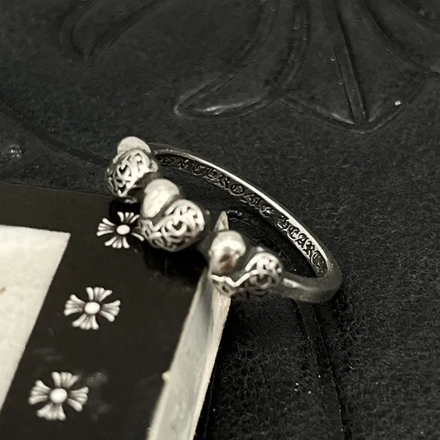 Silver-Tone Filigree Bead Motif Ring 6