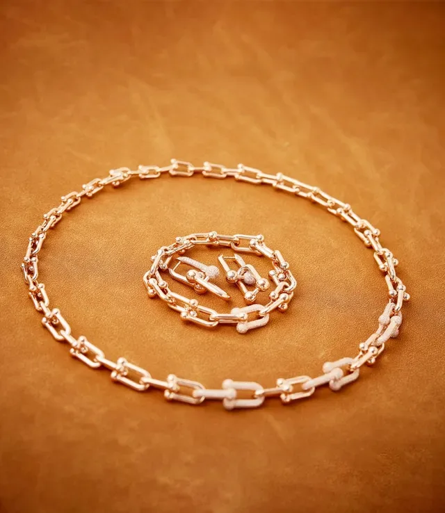 Silver-Tone Pavé Link Chain Necklace 2
