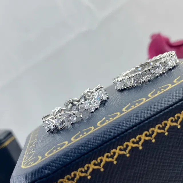 Silver-Toned Multi-Stone Channel and Prong Set Stackable Rings 6