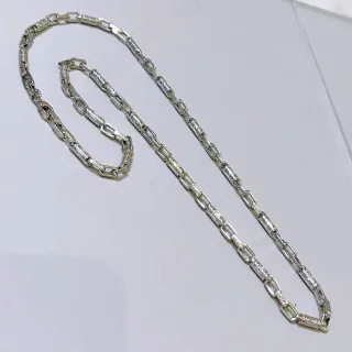 Collier Chaîne Texturée en Ton Argenté
