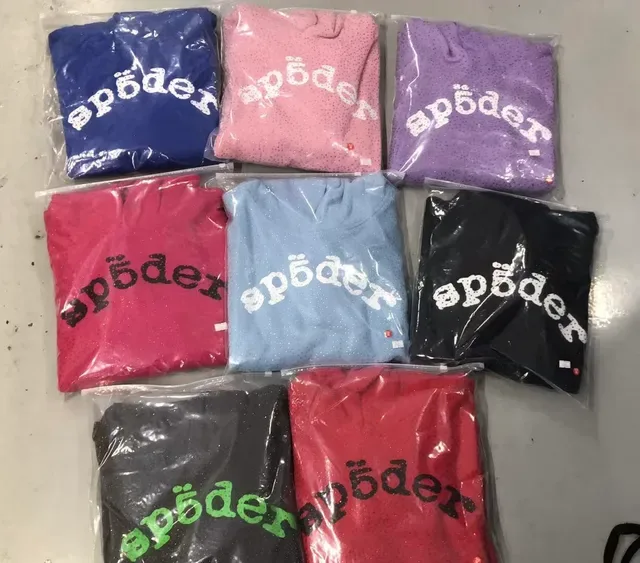 Spöder Sweat à capuche Bleu Blanc tissu texturé motif de points Arqué logo brodé 2