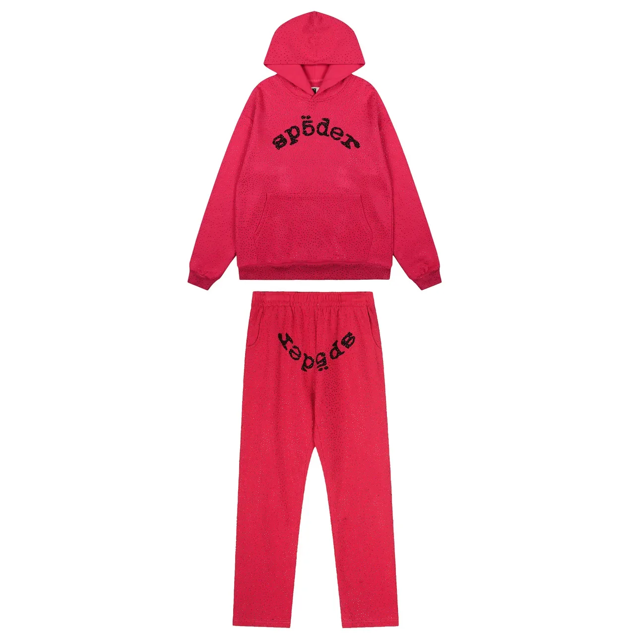 Spöder Sweat à capuche Bleu Blanc tissu texturé motif de points Arqué logo brodé 6