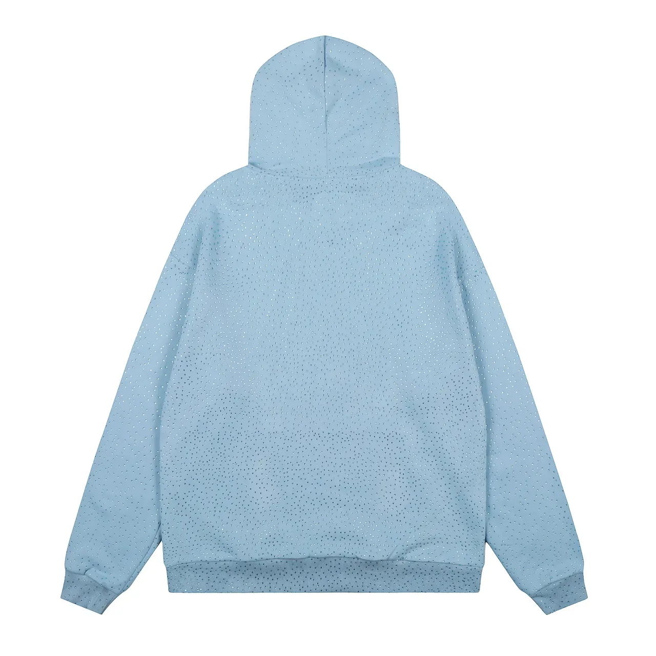 Spöder Sweat à capuche Bleu Blanc tissu texturé motif de points Arqué logo brodé 12
