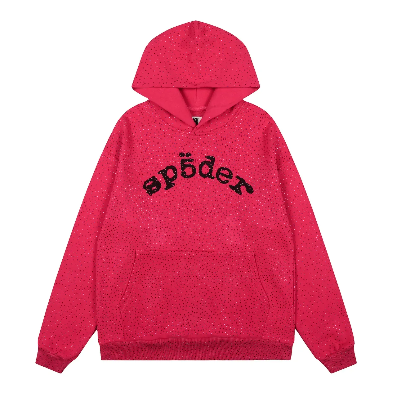 Spöder Sweat à capuche Bleu Blanc tissu texturé motif de points Arqué logo brodé 13