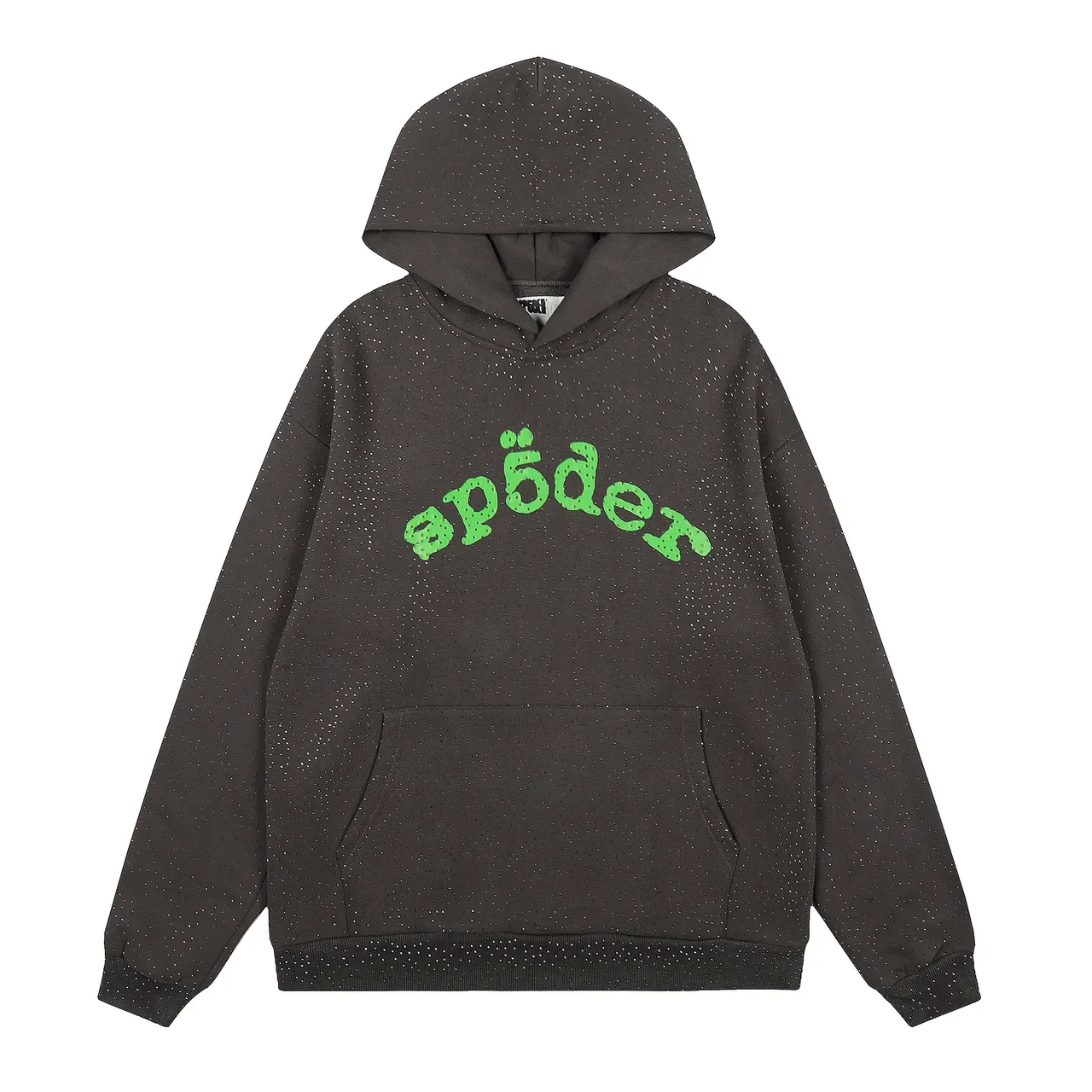 Spöder Sweat à capuche Bleu Blanc tissu texturé motif de points Arqué logo brodé 15