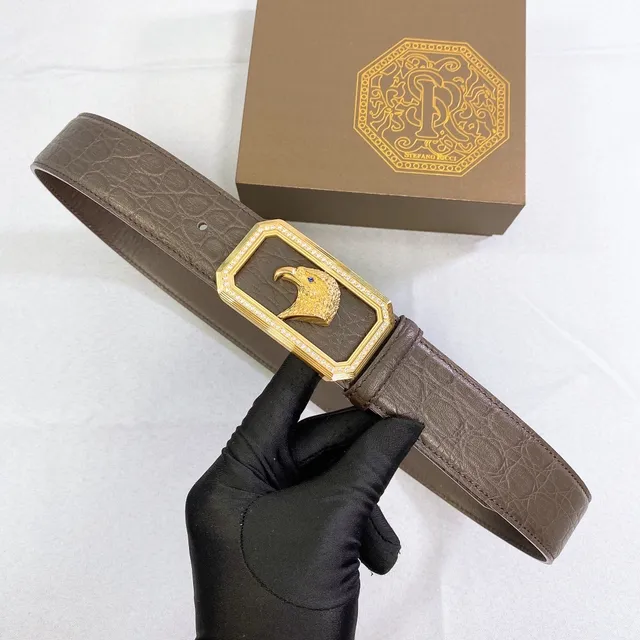 Stefano Ricci Boucle Aigle Ceinture Marron Cuir Crocodile 5